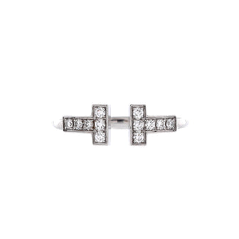 Tiffany & Co. T Wire Ring 18K White Gold with Diamonds