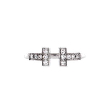 Tiffany & Co. T Wire Ring 18K White Gold with Diamonds