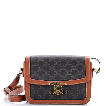 Celine Triomphe Shoulder Bag Triomphe Coated Canvas Medium