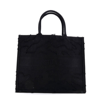 Christian Dior Book Tote Camouflage Embroidered Canvas Large