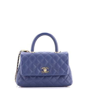 Chanel Coco Top Handle Bag Quilted Caviar Mini