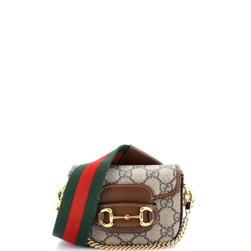 Gucci Horsebit 1955 Flap Wallet with Strap GG Coated Canvas