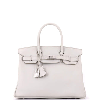 Hermes Birkin Handbag Light Swift with Palladium Hardware 30