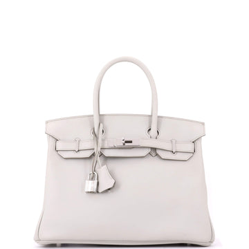 Hermes Birkin Handbag Light Swift with Palladium Hardware 30