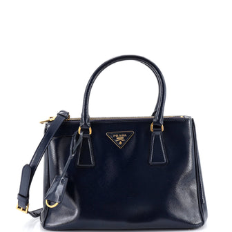 Prada Double Zip Lux Tote Vernice Saffiano Leather Small