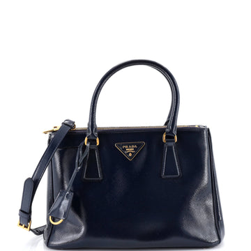Prada Double Zip Lux Tote Vernice Saffiano Leather Small