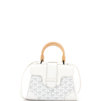 Goyard Saigon Top Handle Bag Coated Canvas with Leather Mini