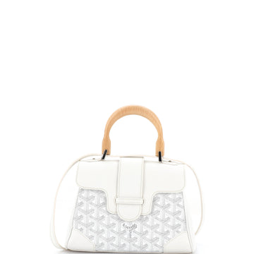 Goyard Saigon Top Handle Bag Coated Canvas with Leather Mini