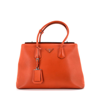 Prada Turnlock Cuir Twin Tote Saffiano Leather Medium