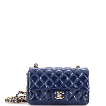 Chanel Classic Single Flap Bag Quilted Patent Mini