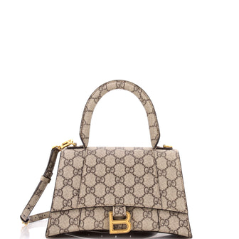 Gucci x Balenciaga The Hacker Project Hourglass Top Handle Bag GG Coated Canvas Small