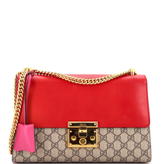 Gucci Padlock Shoulder Bag GG Coated Canvas and Leather Medium
