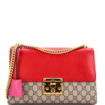 Gucci Padlock Shoulder Bag GG Coated Canvas and Leather Medium
