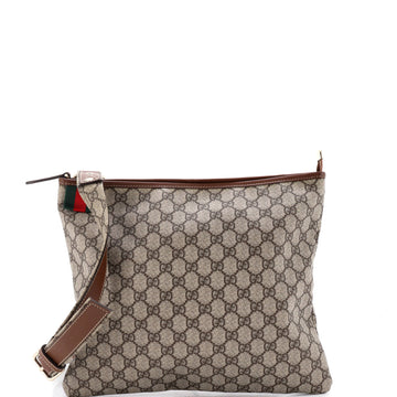 Gucci Web Loop Flat Messenger GG Coated Canvas Large