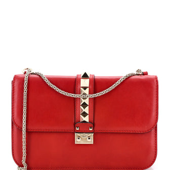 Valentino Garavani Glam Lock Shoulder Bag Leather Large