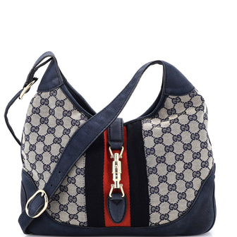 Gucci Jackie Original Web Shoulder Bag GG Canvas and Nubuck Medium