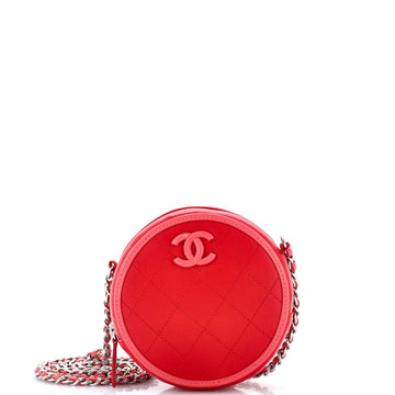 Chanel Color Pop Round Clutch with Chain Quilted Lambskin