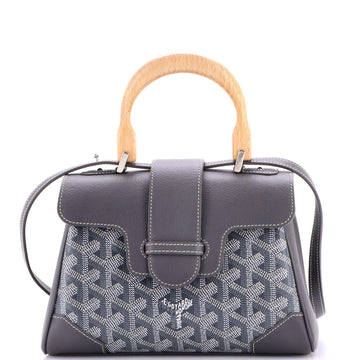 Goyard Saigon Top Handle Bag Coated Canvas with Leather Mini