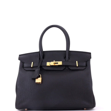 Hermes Birkin Handbag Black Togo with Rose Gold Hardware 30