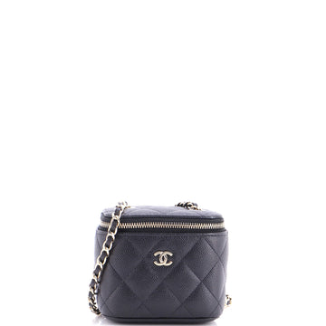 Chanel Classic Vanity Case with Chain Quilted Caviar Mini