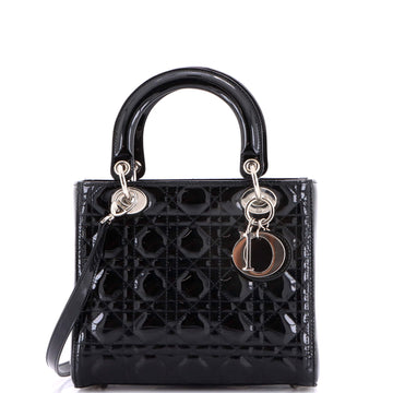Christian Dior Lady Dior Bag Cannage Quilt Patent Medium