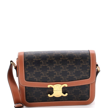 Celine Triomphe Shoulder Bag Triomphe Coated Canvas Medium