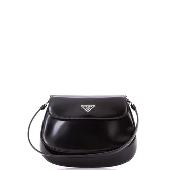 Prada Cleo Flap Shoulder Bag Spazzolato Leather Small