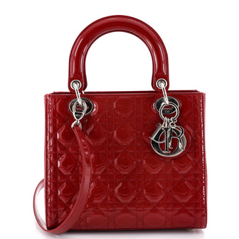Christian Dior Lady Dior NM Bag Cannage Quilt Patent Medium