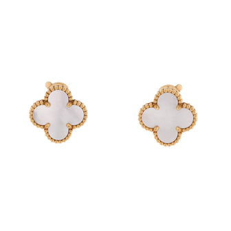 Van Cleef & Arpels Vintage Alhambra Earrings 18K Yellow Gold and Mother of Pearl