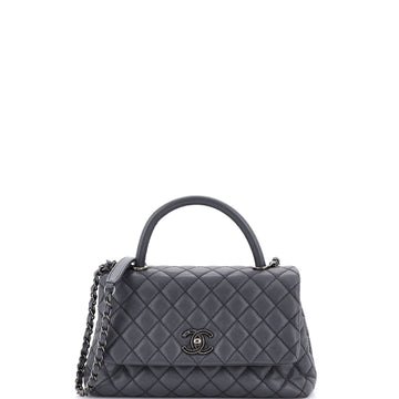 Chanel Coco Top Handle Bag Quilted Caviar Small