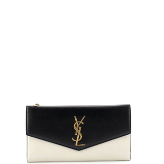 Saint Laurent Uptown Flap Wallet Leather Long