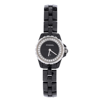 Chanel J12 XS Quartz Watch Ceramic and Stainless Steel with Diamond Flange 19