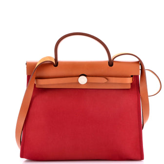Hermes Herbag Zip Leather and Toile 31
