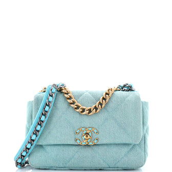 Chanel 19 Flap Bag Quilted Denim Medium