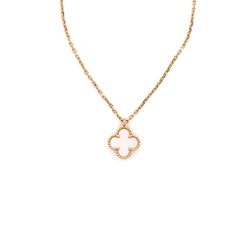 Van Cleef & Arpels Sweet Alhambra Pendant Necklace 18K Yellow Gold and Mother of Pearl