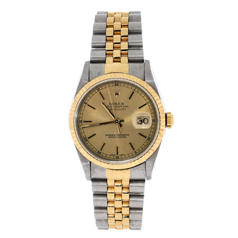 Rolex Oyster Perpetual Datejust Automatic Watch Stainless Steel and Yellow Gold 36