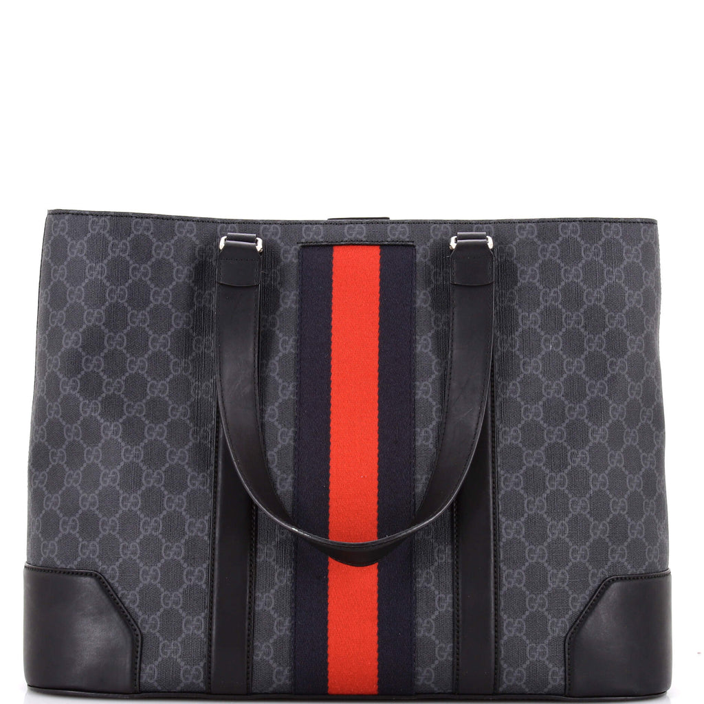 Gucci Web Open Tote GG Coated Canvas Large 407556