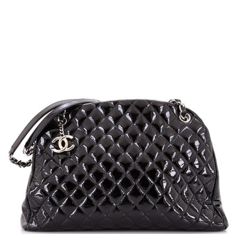 Chanel Just Mademoiselle Bag Quilted Patent Large