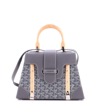 Goyard Saigon Top Handle Bag Coated Canvas with Leather PM