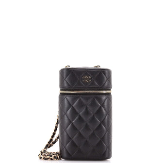 Chanel Classic Vanity Phone Holder with Chain Quilted Caviar