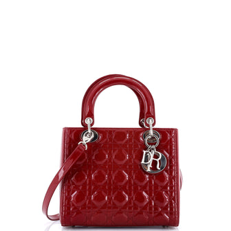 Christian Dior Lady Dior Bag Cannage Quilt Patent Medium
