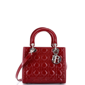 Christian Dior Lady Dior Bag Cannage Quilt Patent Medium
