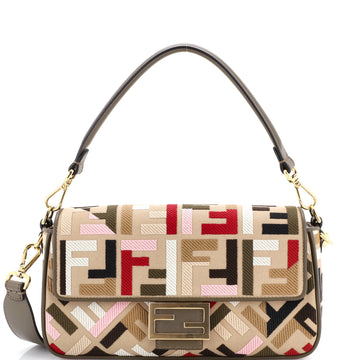 Fendi Baguette NM Bag Zucca Embroidered Canvas Medium