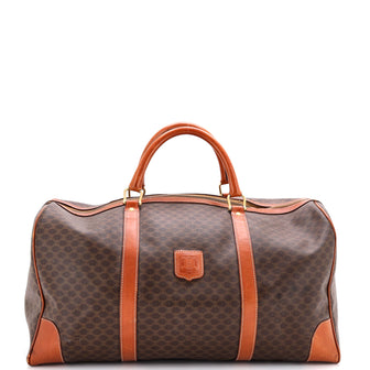 Celine Vintage Duffle Bag Macadam Coated Canvas Large