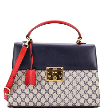 Gucci Padlock Top Handle Bag GG Coated Canvas and Leather Medium