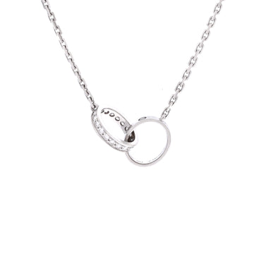 Cartier Love Interlocking Necklace 18K White Gold and Diamonds