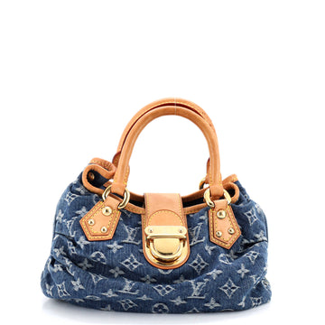 Louis Vuitton Pleaty Handbag Denim Small