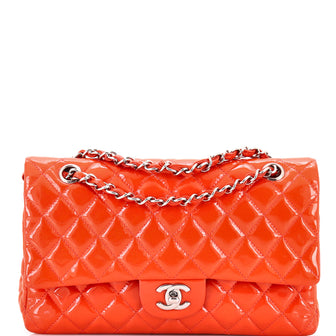 Chanel Classic Double Flap Bag Quilted Patent Medium
