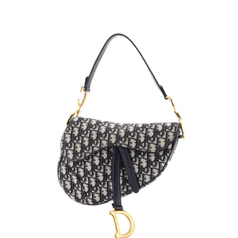 Christian Dior Saddle Handbag Oblique Canvas Medium
