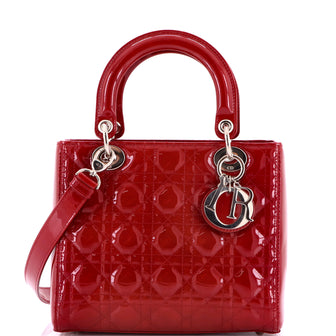 Christian Dior Lady Dior NM Bag Cannage Quilt Patent Medium